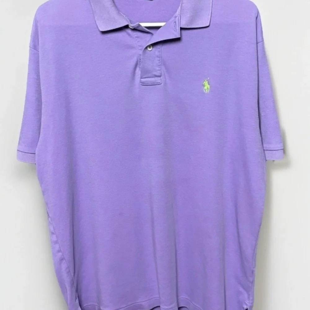 Polo Ralph Lauren Purple Polo Shirt Men’s L Green Pony Logo Classic Fit Y2K